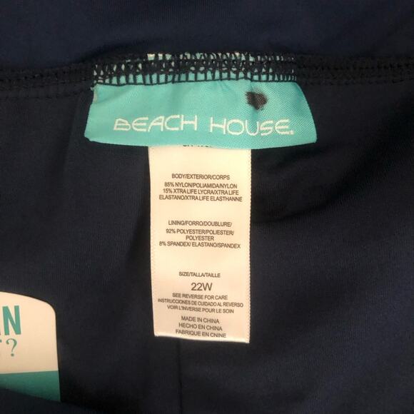 Beach House Plus Size Paloma Beach Solids Blake Adjustable Swim Short Navy 22W - Picture 5 of 16